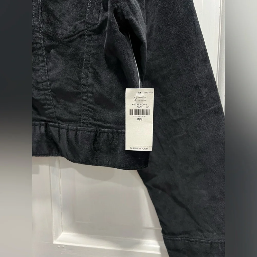 OLD NAVY NWT Black Collar Button Up Super Soft Jacket With Pockets SIZE MEDIUM 8